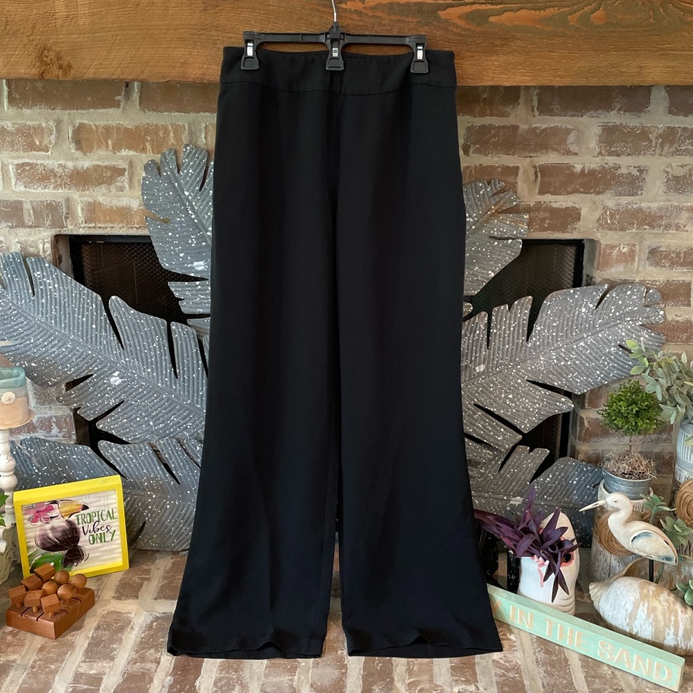 Classic High-Waist Wide-Leg Pants - Black
